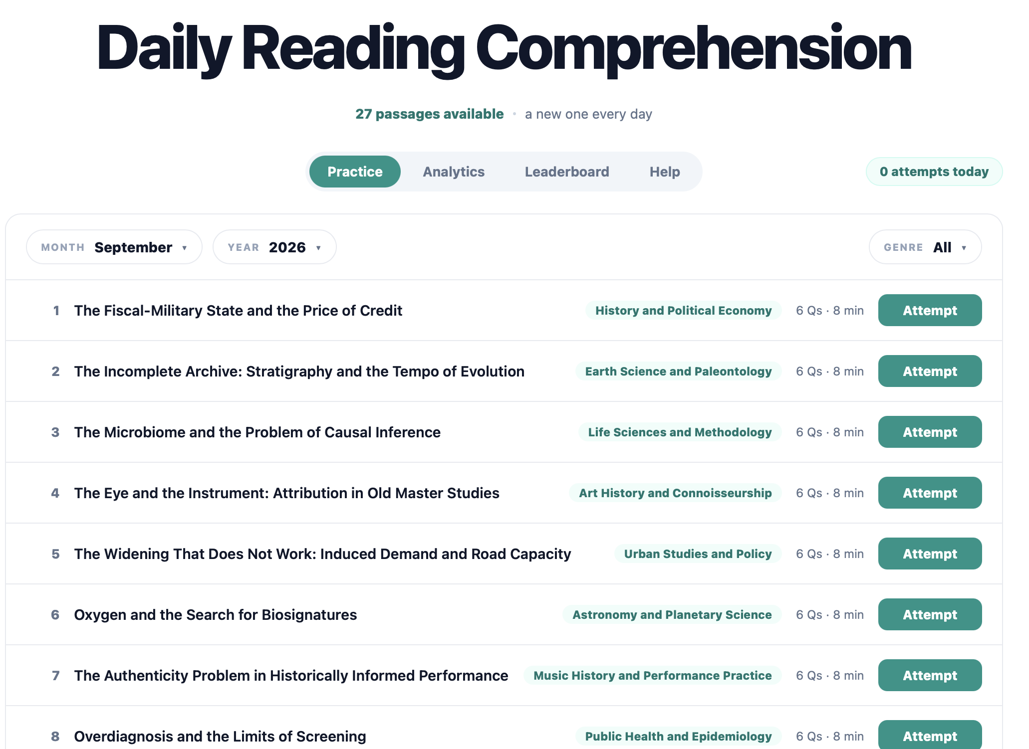 A new RC passage, every day — screenshot